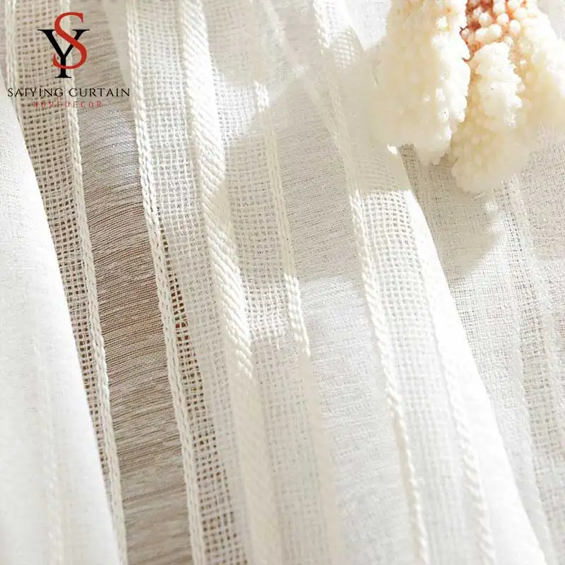 Modern Striped Linen Sheer Tulle Curtain For Bedroom Voile Curtain Window Treatments For Living Room Drapes Blinds Customized
Modern Striped Linen Sheer Tulle Curtain For Bedroom Voile Curtain Window Treatments For Living Room Drapes Blinds Customized
