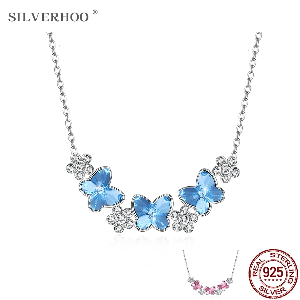SILVERHOO Sterling Silver 925 Chain Necklaces For Women Cute Crystal Butterfly Pendant Necklaces Birthday Female Gifts Best 2021
SILVERHOO Sterling Silver 925 Chain Necklaces For Women Cute Crystal Butterfly Pendant Necklaces Birthday Female Gifts Best 2021