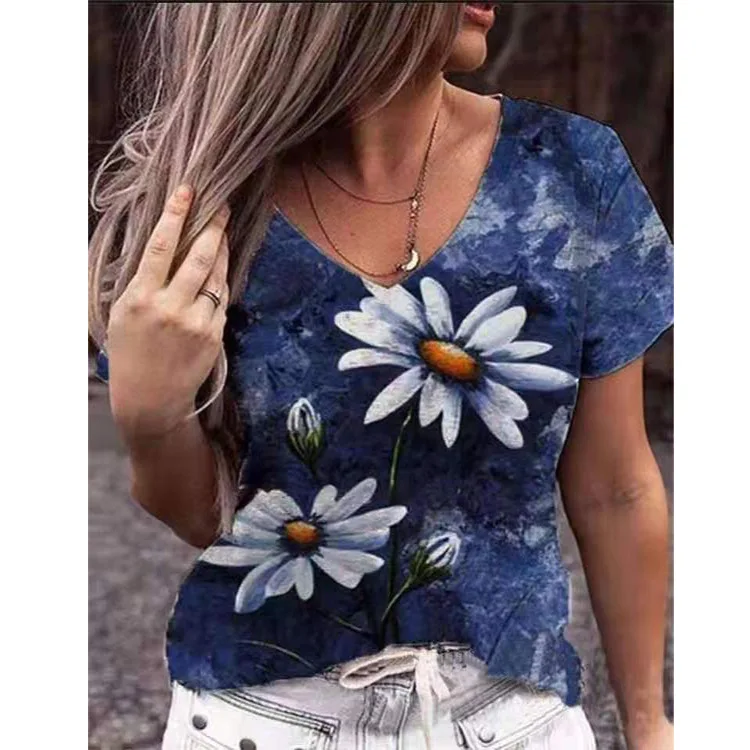 5XL Printed Women's Top Short Sleeve Female Tops Summer Fashion Casual Ladies Clothes
5XL Printed Women's Top Short Sleeve Female Tops Summer Fashion Casual Ladies Clothes