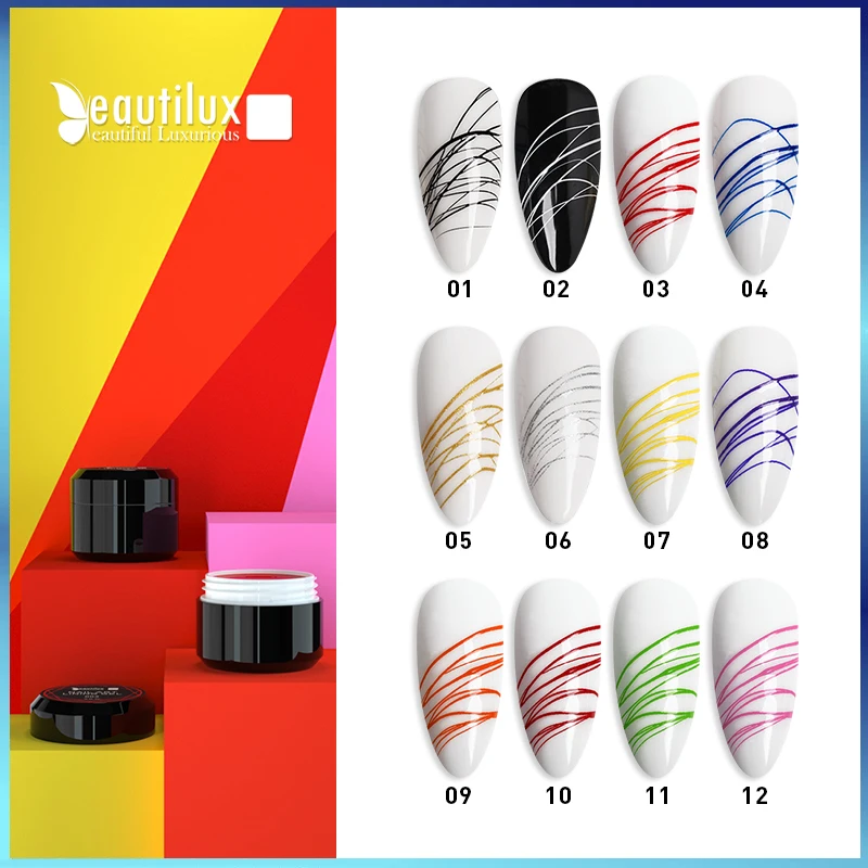 Beautilux 1pc Nail Art Spider Gel No Sticky Layer UV LED Painting Drawing Lining Gels Polish For Nail Design 6g
Beautilux 1pc Nail Art Spider Gel No Sticky Layer UV LED Painting Drawing Lining Gels Polish For Nail Design 6g
