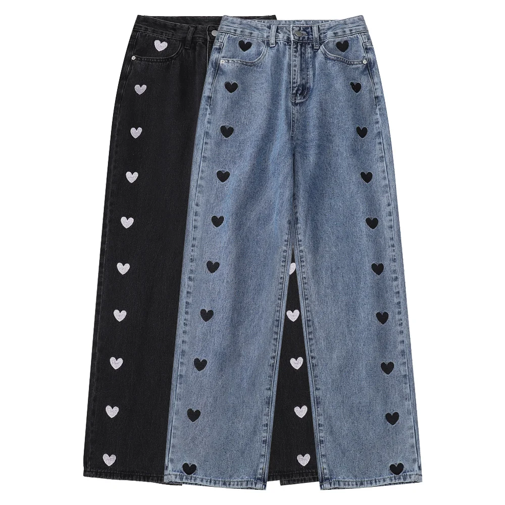 Love Embroidered Jeans Women's High Waist Slimming Wide Leg Pants Black Trousers Small Autumn Clothes 2021new Winter
Love Embroidered Jeans Women's High Waist Slimming Wide Leg Pants Black Trousers Small Autumn Clothes 2021new Winter