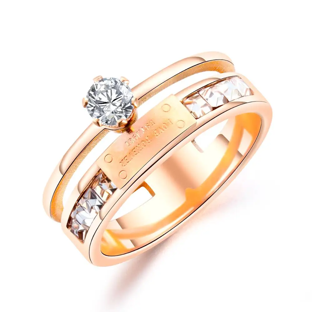 Rose Gold Color inlay CZ Ring For Women Trendy Stainless Steel Party Finger Jewelry Gift size 6-8 DropShipping
Rose Gold Color inlay CZ Ring For Women Trendy Stainless Steel Party Finger Jewelry Gift size 6-8 DropShipping