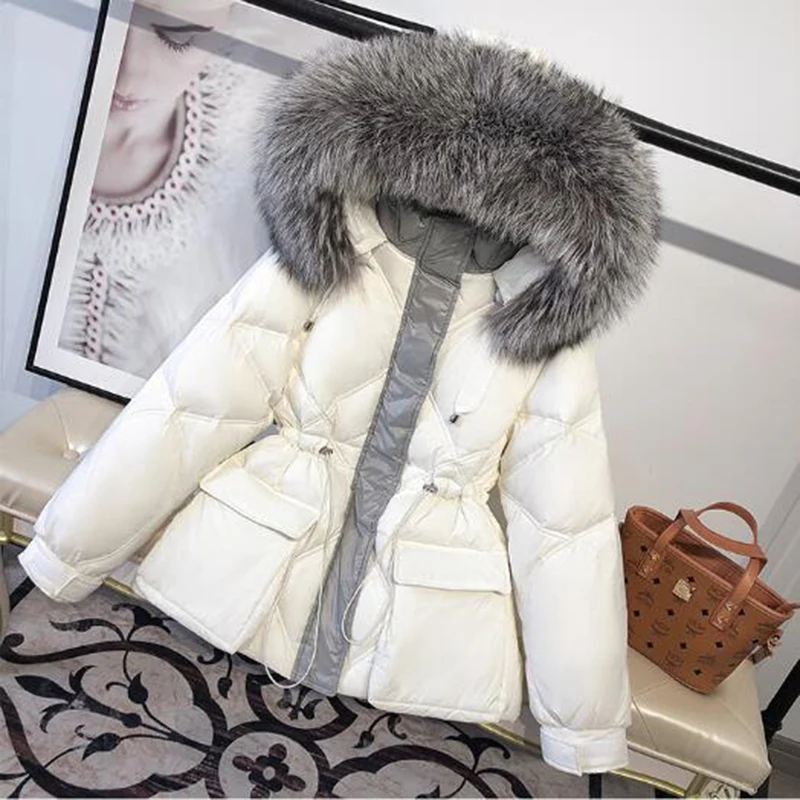 Women's Down Jacket Winter Big silver fox fur collar Hooded Duck Down Coat Thick Down Coat Women Parkas Female Outwear
Women's Down Jacket Winter Big silver fox fur collar Hooded Duck Down Coat Thick Down Coat Women Parkas Female Outwear
