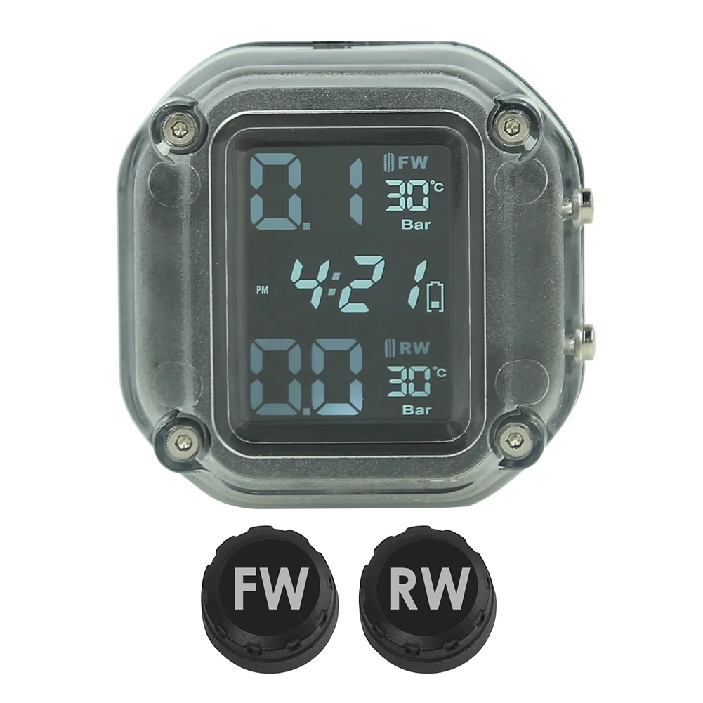 TPMS Tire Pressure Monitoring System w/ 2 External Sensors Outdoor Waterproof Motorcycle Anti-resistance Repairing Elements
TPMS Tire Pressure Monitoring System w/ 2 External Sensors Outdoor Waterproof Motorcycle Anti-resistance Repairing Elements