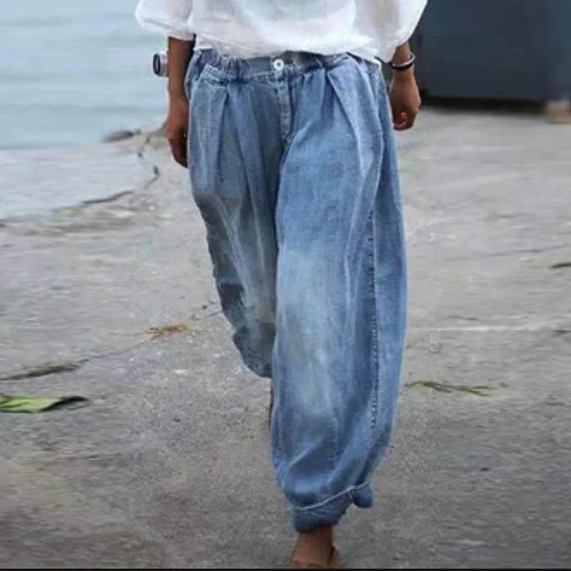 Women's large jeans, high waist jeans, loose, solid color, trousers, street, Harlan,
Women's large jeans, high waist jeans, loose, solid color, trousers, street, Harlan,