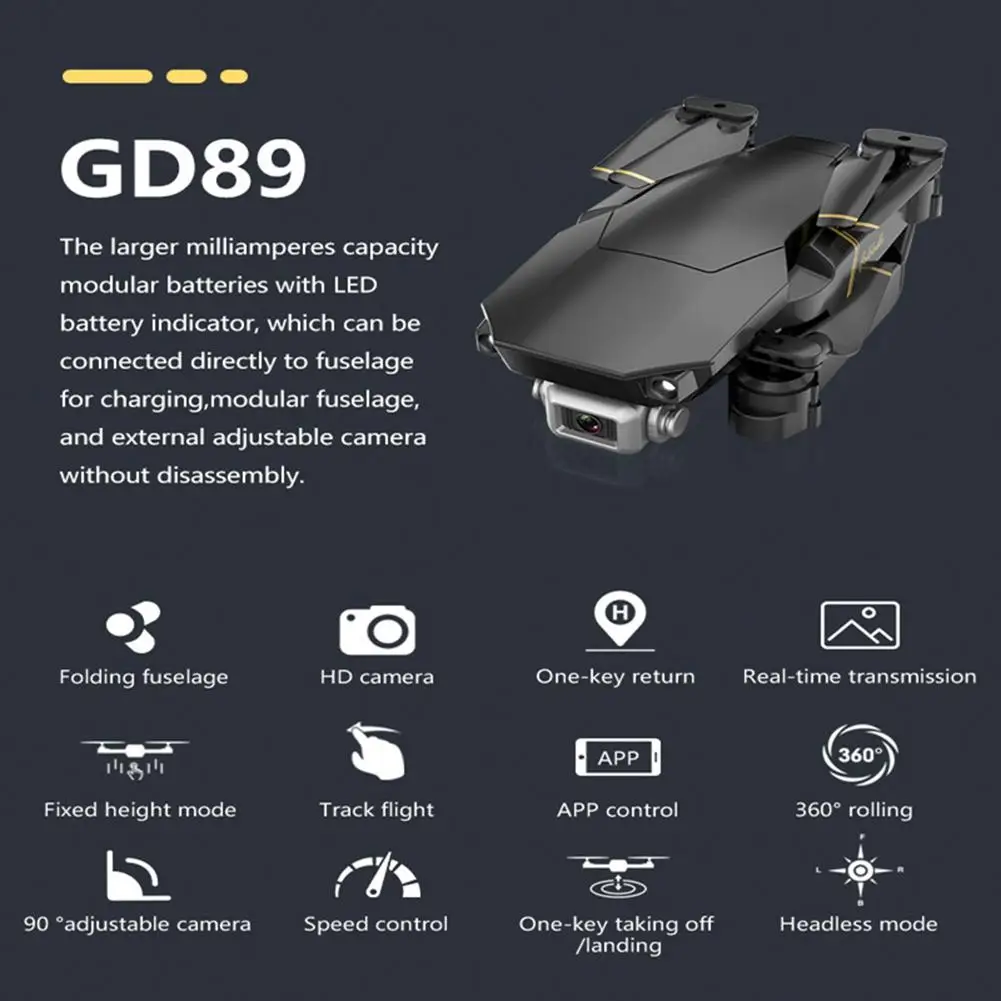 2 Piece Folding RC Drone WiFi FPV 360 Degrees Rotation One-button Return Home Quadcopter With 720P 1080P 4K HD Camera Optional
2 Piece Folding RC Drone WiFi FPV 360 Degrees Rotation One-button Return Home Quadcopter With 720P 1080P 4K HD Camera Optional