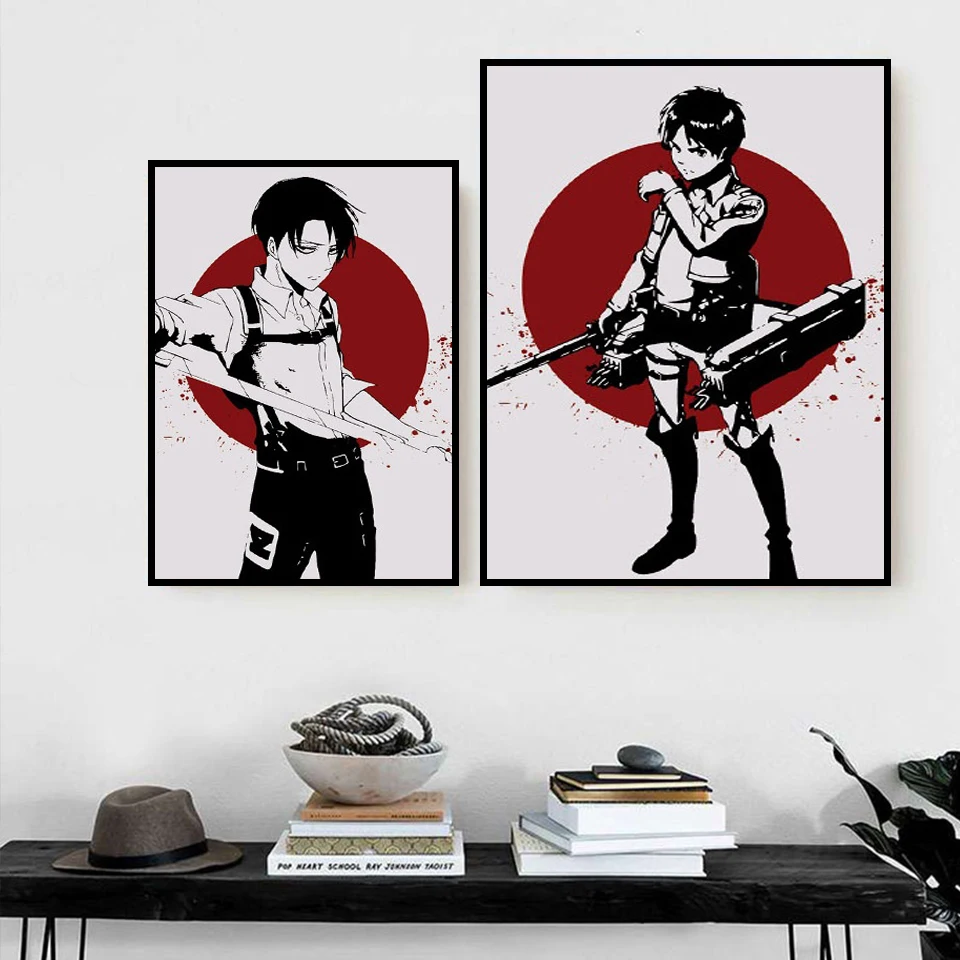 

Modern HD Eren Attack's Giant Jaeger Levi Ackerman Anime Posters and Prints Mural Art Canvas Painting Baby Picture