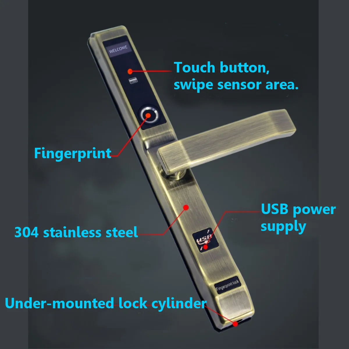 Intelligent Biometric Door Locks Fingerprint Smart Electric Door Lock Stainless Steel Sliding Security Intelligen Door Lock 
Intelligent Biometric Door Locks Fingerprint Smart Electric Door Lock Stainless Steel Sliding Security Intelligen Door Lock