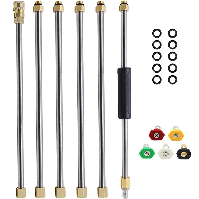 90 Inch Universal Wand Set Car Washing Pressure Washer Wand Extension, Replacement Lance Power Washer Lance 1/4Inch Thread Quick 
90 Inch Universal Wand Set Car Washing Pressure Washer Wand Extension, Replacement Lance Power Washer Lance 1/4Inch Thread Quick