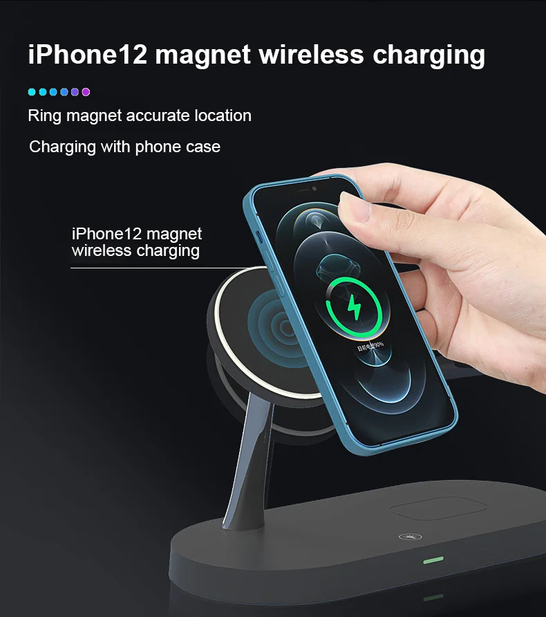 2022 New 15W Fast Magnetic Wireless Touch Light Charging Dock Station For iPhone 13 12 11 Apple Watch Airpods Charger Stand
2022 New 15W Fast Magnetic Wireless Touch Light Charging Dock Station For iPhone 13 12 11 Apple Watch Airpods Charger Stand