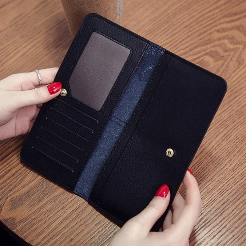 Fashionable Trends Europe And America Women Wallet Ultra-thin Contracted Design Black Casual Long Wallet
Fashionable Trends Europe And America Women Wallet Ultra-thin Contracted Design Black Casual Long Wallet