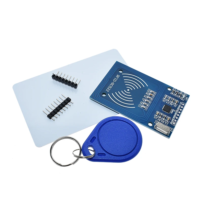 Комплект RFID RC522 считыватель чип карт NFC сенсорный модуль кольцо для ключей