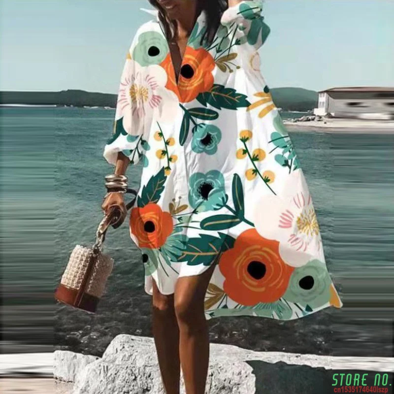 2021 Women Button Shirt Dress Autumn Elegant Floral Print Long Sleeve Dress Ladies Casual Loose A-Line Beach Boho Dress Vestido
2021 Women Button Shirt Dress Autumn Elegant Floral Print Long Sleeve Dress Ladies Casual Loose A-Line Beach Boho Dress Vestido