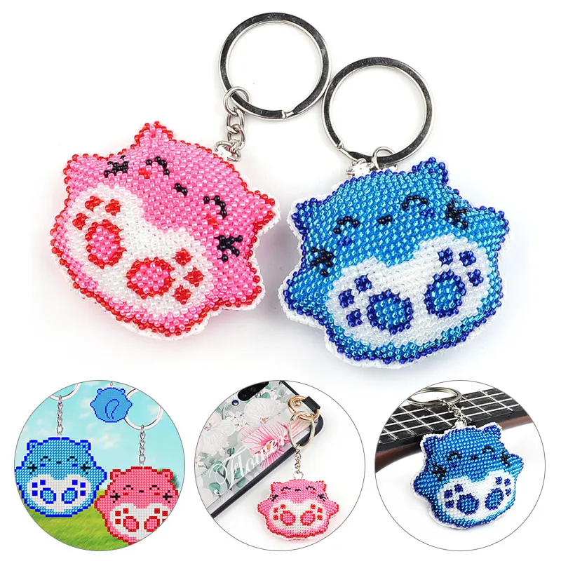 Stamped DIY Animal Cat Handmade Craft Bead Cross Stitch Keychain Printed Embroidery Needlework Key Ring Kit Pendant Decor 2021
Stamped DIY Animal Cat Handmade Craft Bead Cross Stitch Keychain Printed Embroidery Needlework Key Ring Kit Pendant Decor 2021
