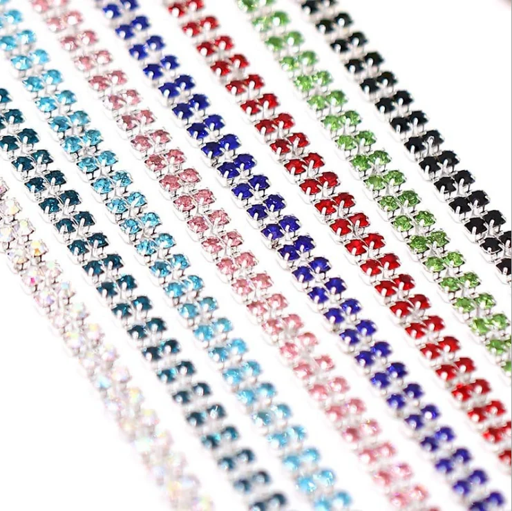 10Yards rhinestone trim 2 rows 6mm crystal metal chain women clothing decorative shoes Accessories
10Yards rhinestone trim 2 rows 6mm crystal metal chain women clothing decorative shoes Accessories