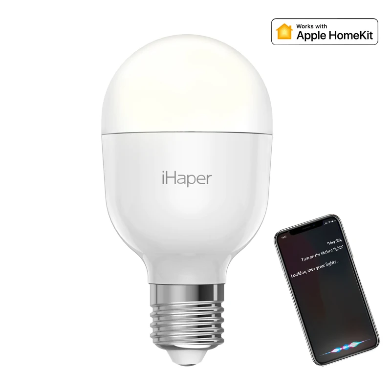 Полностью в наличии умный светильник iHaper лампа E27/E26 совместимая с Apple HomeKit
