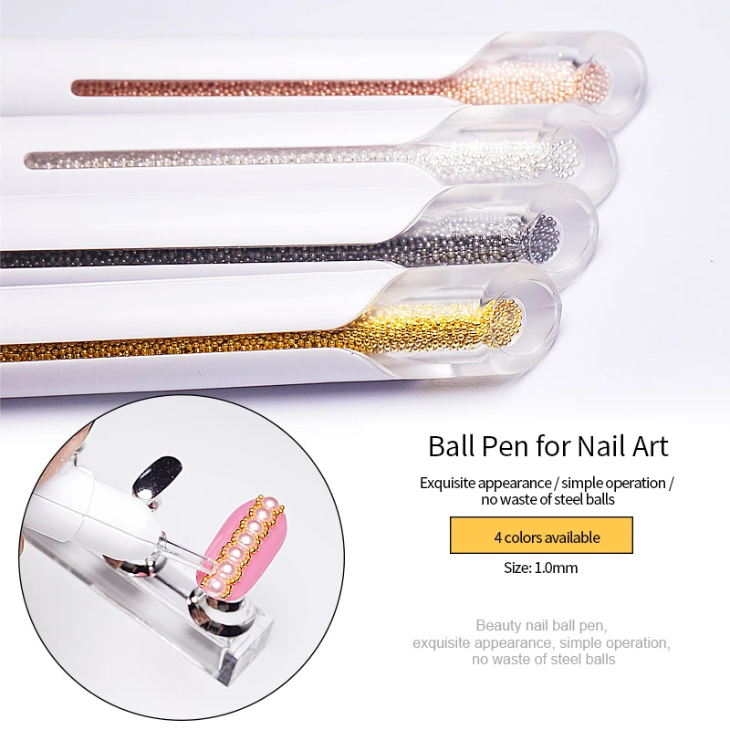 

1Pcs Nail Art Bullion Pen Steel Pen Tool Pick Up Small Ball Caviar Diameter Steel Beads Accessories Dotting Tool Drill Pen