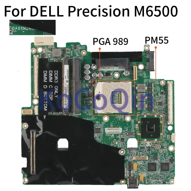 Фото KoCoQin материнская плата для ноутбука DELL Precision M6500 CN 0VN3TR DA0XM2MBAG1 PM55 DDR3|Материнские