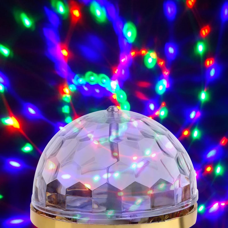 6W Rotating Crystal Ball RGB LED Stage Light Bulb E27 Lamp For Disco Party DJ Christmas Effect
6W Rotating Crystal Ball RGB LED Stage Light Bulb E27 Lamp For Disco Party DJ Christmas Effect