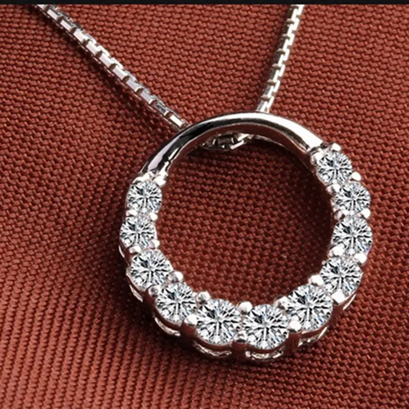 Hot Sale Promotion New Shiny Zircon Crystal Circle 925 Sterling Silver Women's Pendant Necklaces Jewelry Gift
Hot Sale Promotion New Shiny Zircon Crystal Circle 925 Sterling Silver Women's Pendant Necklaces Jewelry Gift