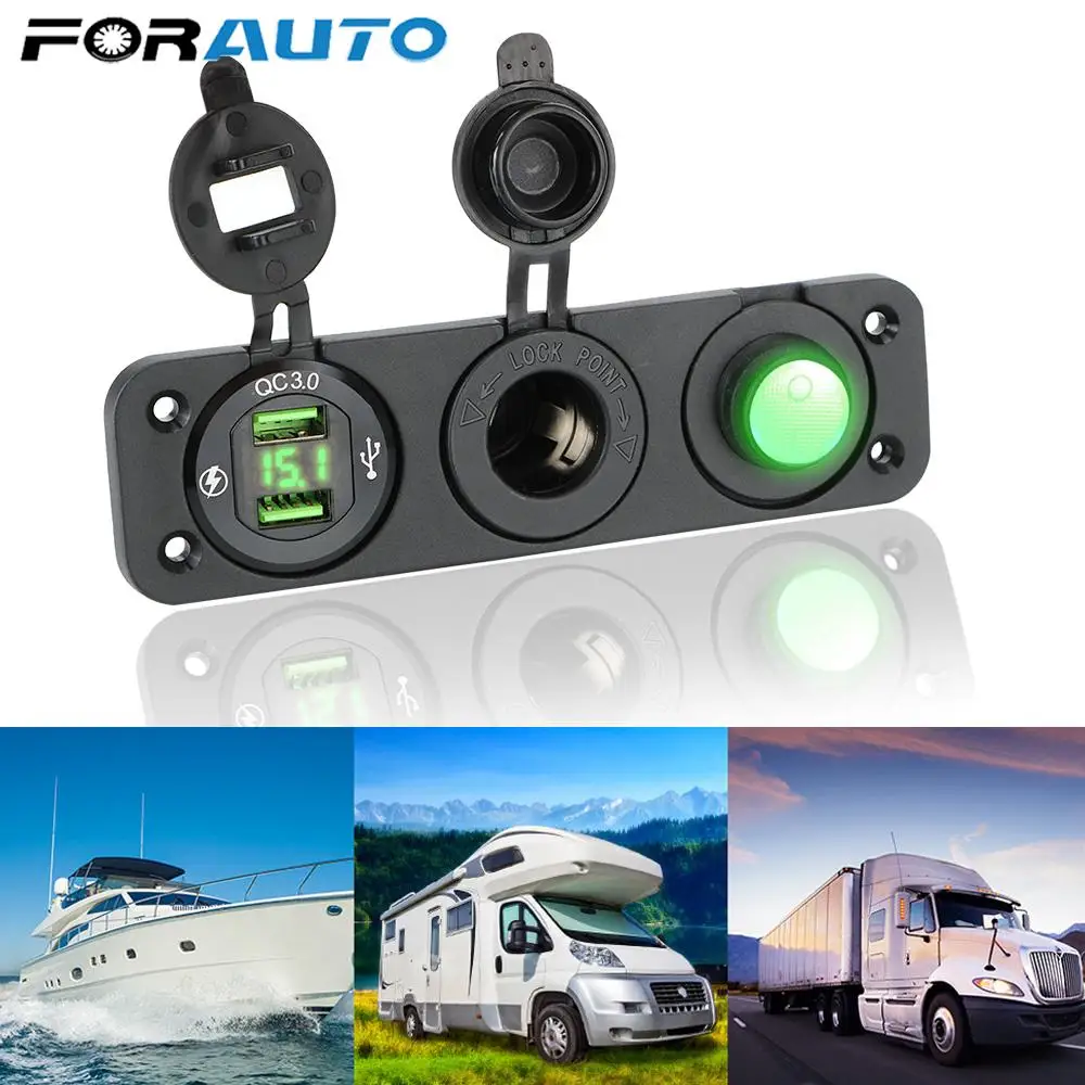 For Car Marine LED Switch Panel 3 IN 1 Dual USB Port DC 12V/24V Toggle Rocker Switch Digital Voltmeter Waterproof
For Car Marine LED Switch Panel 3 IN 1 Dual USB Port DC 12V/24V Toggle Rocker Switch Digital Voltmeter Waterproof