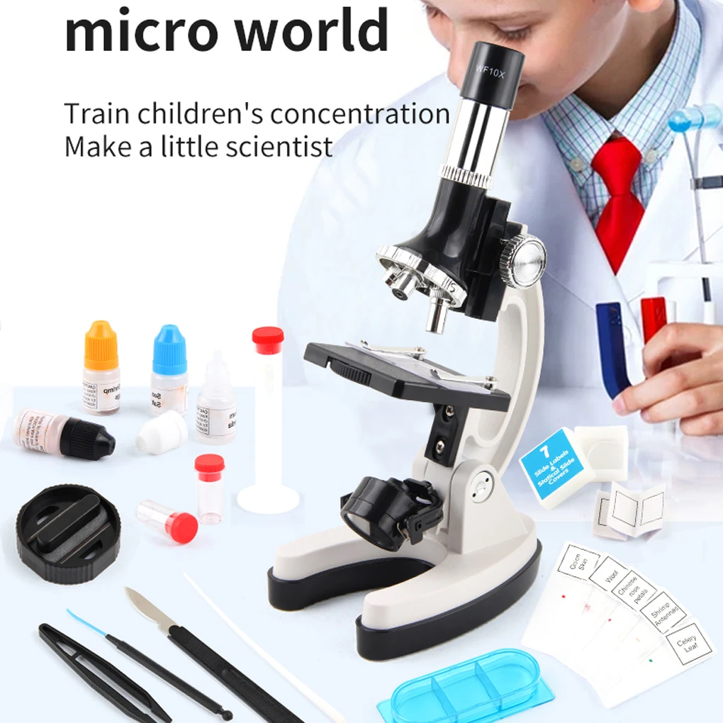 

28pcs/set Biological Microscope 1200X Microscopes Kit Insects Cells Observation Portable Magnifier Science Education Supplies