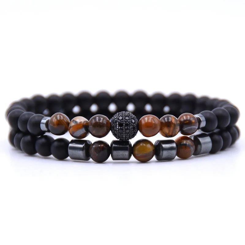 2Pcs/Set New Hot Sale Pave Black CZ Men Bracelets 6mm Stone Beads With Hematite Beads Charm Bracelets For Women Jewelry bileklik
2Pcs/Set New Hot Sale Pave Black CZ Men Bracelets 6mm Stone Beads With Hematite Beads Charm Bracelets For Women Jewelry bileklik