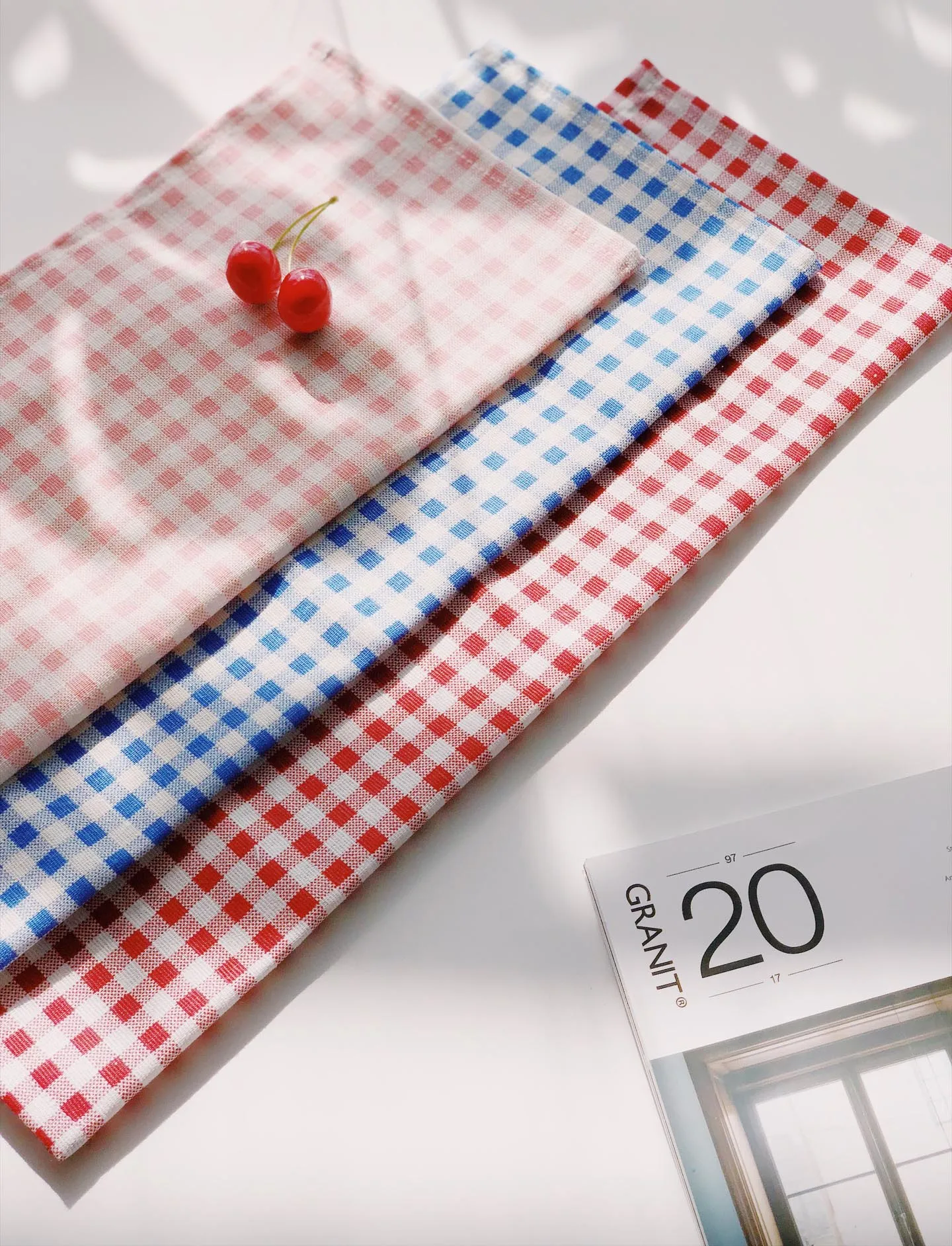 Клетчатые хлопковые салфетки коврики для стола простой дизайн японская Модная