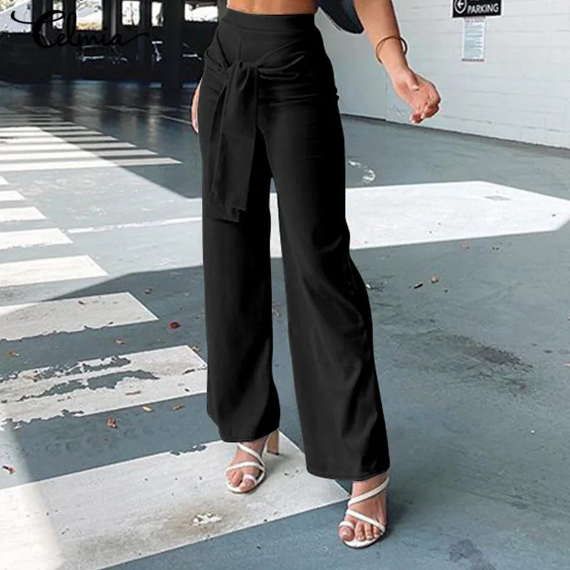 Streetwear Women Wide Leg Belted Pants Fashion 2022 Elegant Elastic High Waist Pants Celmia Casual Loose Office Long Trousers
Streetwear Women Wide Leg Belted Pants Fashion 2022 Elegant Elastic High Waist Pants Celmia Casual Loose Office Long Trousers