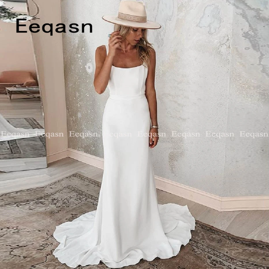 Свадебное платье в стиле бохо, простые Стрейчевые атласные платья невесты с открытой спиной, белого/цвета слоновой кости, размера плюс, 2020
Свадебное платье в стиле бохо, простые Стрейчевые атласные платья невесты с открытой спиной, белого/цвета слоновой кости, размера плюс, 2020