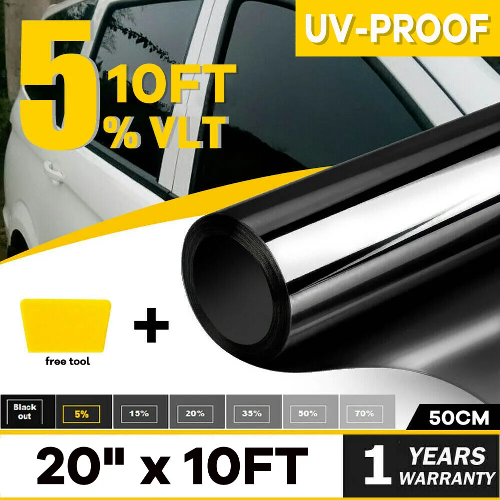 1 Roll 50cm X 3m 1/5/15/25/35/50 Percent VLT Window Tint Film Glass Sticker Sun Shade Film for Car UV Protector foils Sticker Fi
1 Roll 50cm X 3m 1/5/15/25/35/50 Percent VLT Window Tint Film Glass Sticker Sun Shade Film for Car UV Protector foils Sticker Fi