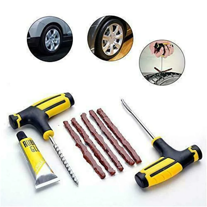8 Pcs/set Car Tire Repair Tool Kit Studding Tool Set Auto Bike Car Tubeless Tire Tyre Puncture Plug Garage Tools Car Accessories
8 Pcs/set Car Tire Repair Tool Kit Studding Tool Set Auto Bike Car Tubeless Tire Tyre Puncture Plug Garage Tools Car Accessories