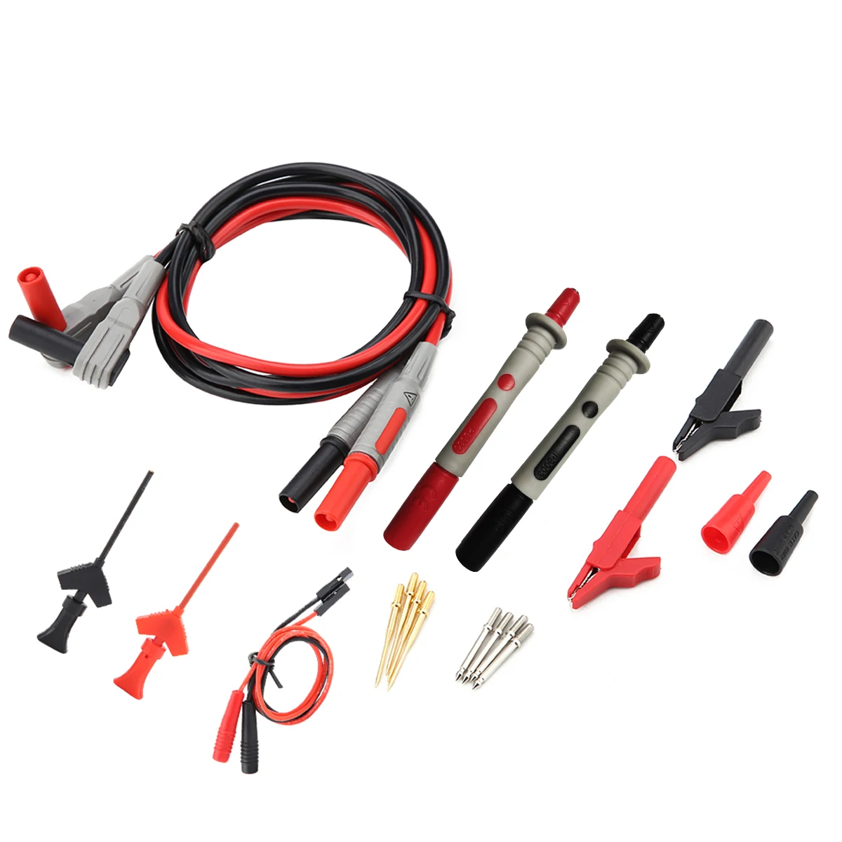 P1300C Electronic Digital Multimeter Test Leads With Clips Replaceable Probe Tips Set Multimeter Test Pen
P1300C Electronic Digital Multimeter Test Leads With Clips Replaceable Probe Tips Set Multimeter Test Pen