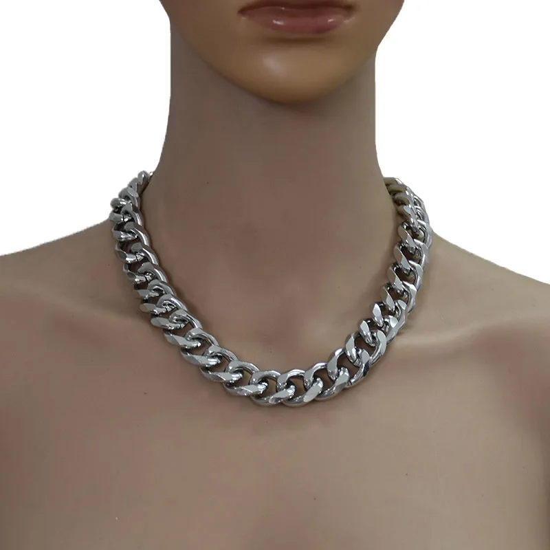 

Men Women Gothic Chunky Necklace Chain Choker Punk Rock Necklaces Statement Goth Vintage Collier Femme Jewelry