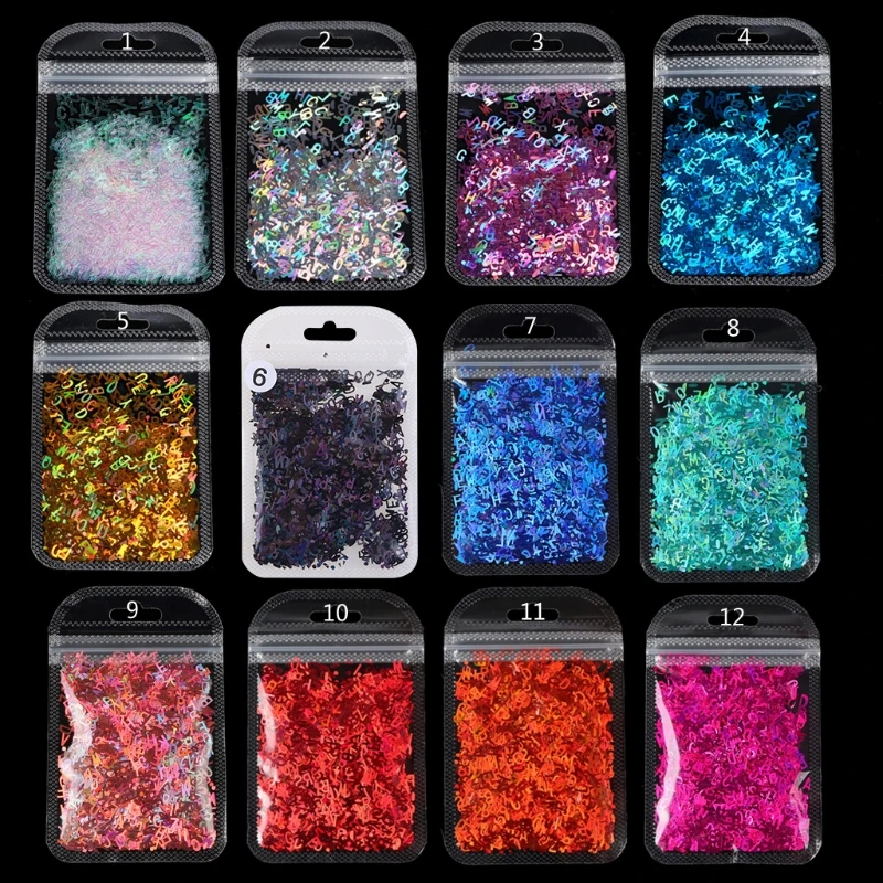 

L5YA English Letters Glitter Sequins Flakes Resin UV Epoxy Mold Fillings Nail Art Decorations for DIY Crafts Jewelry Making