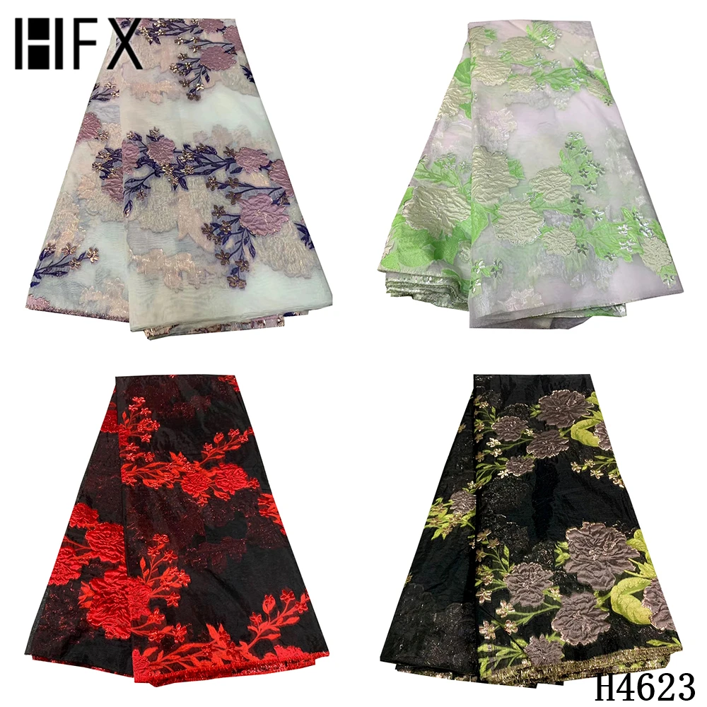 HFX New African Brocade Lace Fabric 2021 High Quality Nigerian French Tulle Lace Organza Jacquard Fabric For Party Dress F4623
HFX New African Brocade Lace Fabric 2021 High Quality Nigerian French Tulle Lace Organza Jacquard Fabric For Party Dress F4623