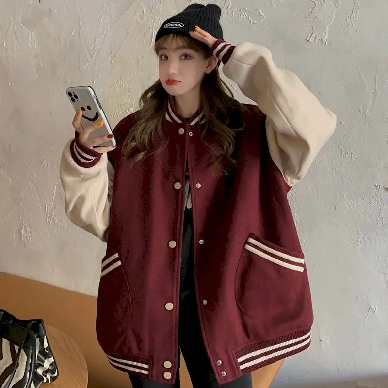 Baseball jacket women cardigan short coat autumn winter all-match plus velvet sport preppy Korean fashion streetwear top jackets
Baseball jacket women cardigan short coat autumn winter all-match plus velvet sport preppy Korean fashion streetwear top jackets