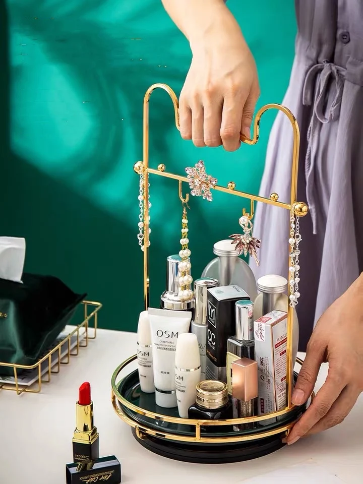 Nordic Rotating Cosmetic Storage Rack with Makeup Mirror Jewelry Shelf Bathroom Bedroom Desktop Perfume Lipstick Finishing Box
Nordic Rotating Cosmetic Storage Rack with Makeup Mirror Jewelry Shelf Bathroom Bedroom Desktop Perfume Lipstick Finishing Box