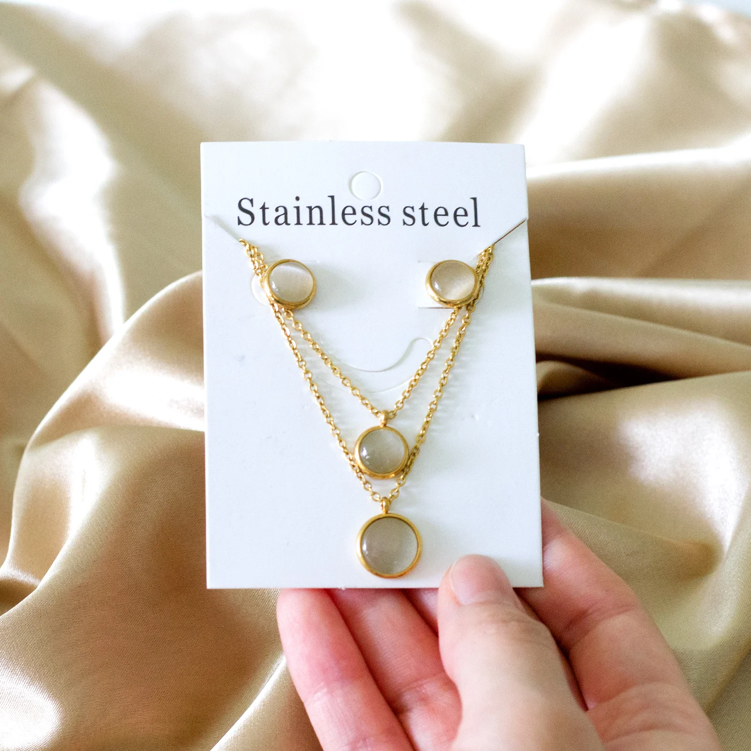 LUXUKISSKIDS Fashion Elegant Luxury Double Chain Stainless Steel Necklaces Earrings Sets For Ladies Wedding Jewellry pendientes
LUXUKISSKIDS Fashion Elegant Luxury Double Chain Stainless Steel Necklaces Earrings Sets For Ladies Wedding Jewellry pendientes