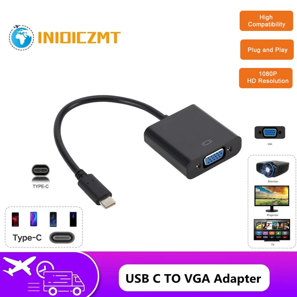 INIOICZMT USB C to Female VGA Adapter Cable USBC USB3.1 to VGA Adapter for Macbook 12 inch Chromebook Pixel Lumia 950XL Hot Sale
INIOICZMT USB C to Female VGA Adapter Cable USBC USB3.1 to VGA Adapter for Macbook 12 inch Chromebook Pixel Lumia 950XL Hot Sale