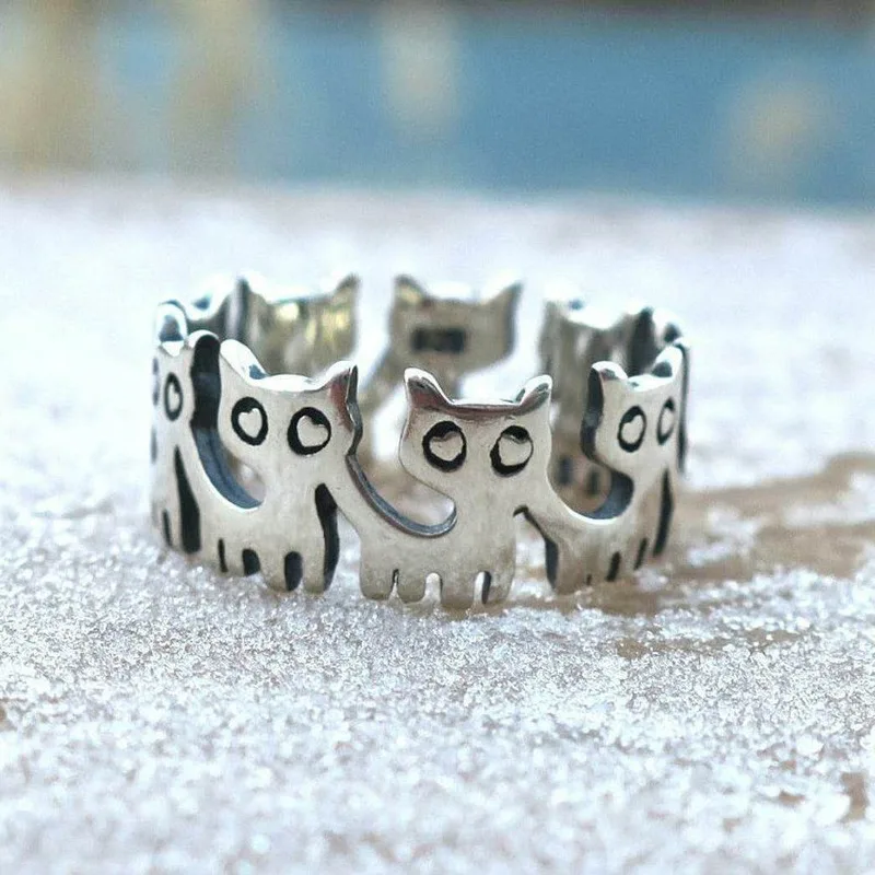 Women's S925 Vintage Thai Silver Kitten Ring Party Gift Jewelry Ring Wholesale
Women's S925 Vintage Thai Silver Kitten Ring Party Gift Jewelry Ring Wholesale