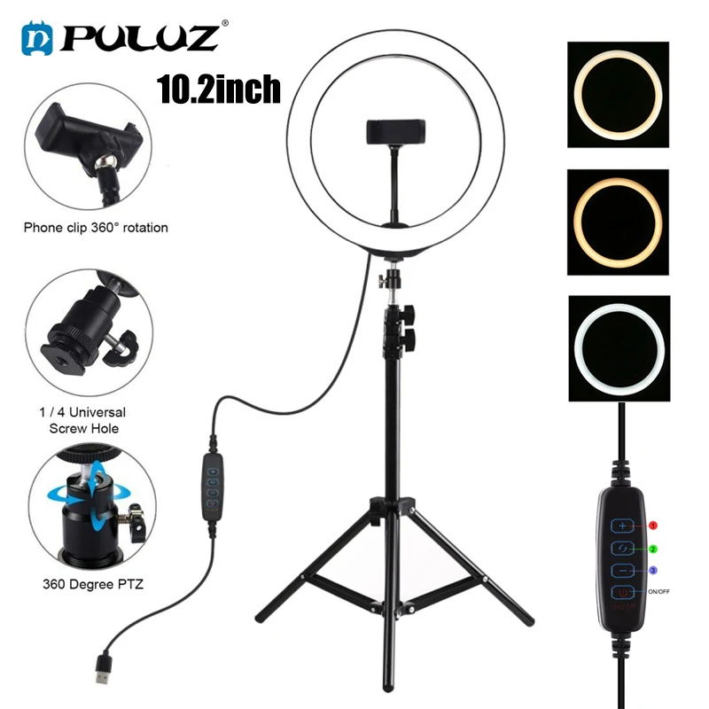 Светодиодная кольцевая лампа PULUZ, 10 дюймов, со штативом, для съемки фото и видео
Светодиодная кольцевая лампа PULUZ, 10 дюймов, со штативом, для съемки фото и видео