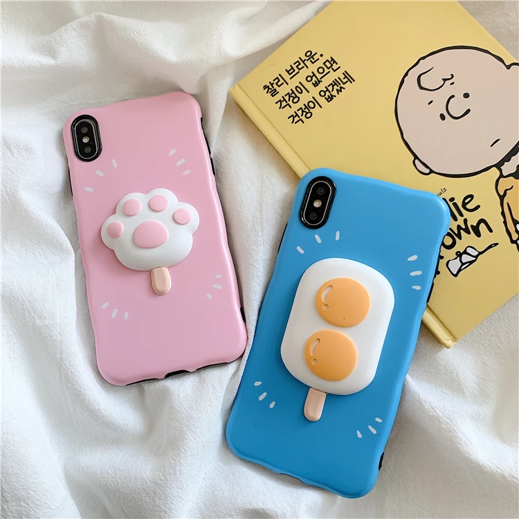 Мультфильм 3D мороженое с принтом кошачий коготь солнце Чехлы для iphone X Max XR XS 6 7 8 Plus