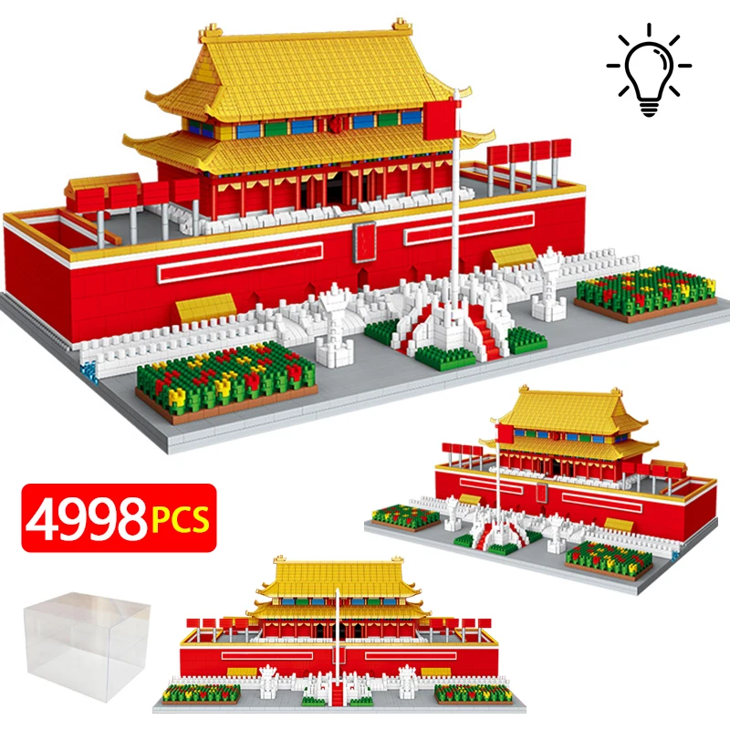 4998pcs Mini City Street View World Famous Architecture Building Blocks LED Light Tiananmen Square Bricks Toy for Children Gifts
4998pcs Mini City Street View World Famous Architecture Building Blocks LED Light Tiananmen Square Bricks Toy for Children Gifts