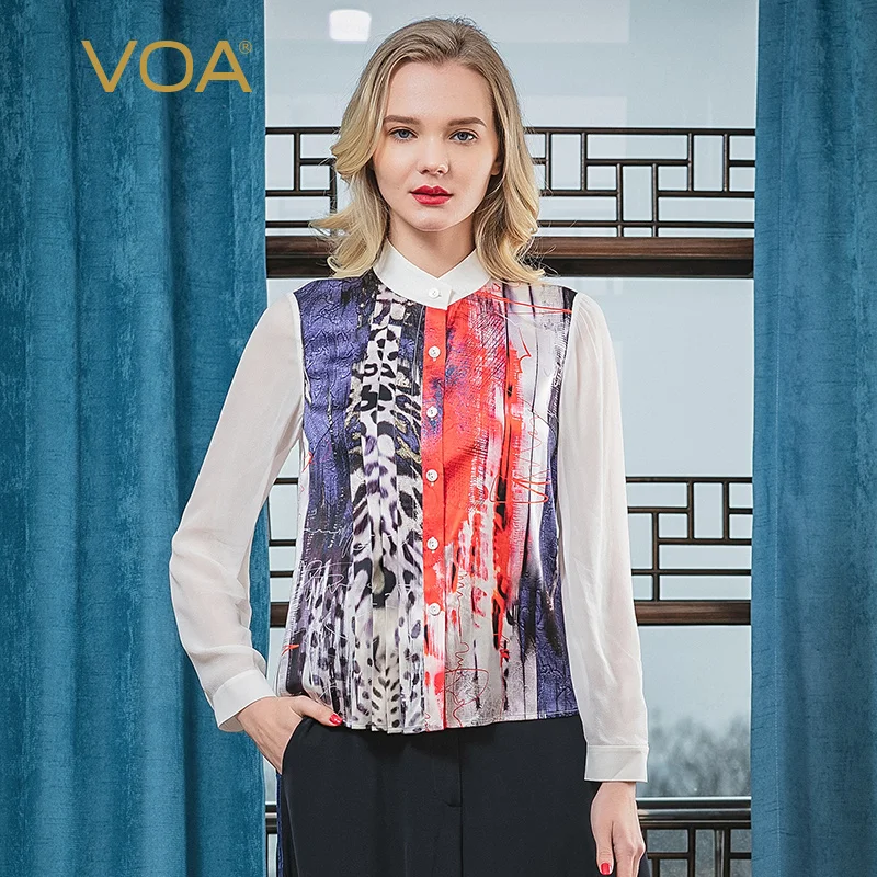 Женская атласная рубашка VOA из шелка с принтом в момме 19, с коротким воротником, с жаккардовой вышивкой, с длинными рукавами, однобортный стр...
Женская атласная рубашка VOA из шелка с принтом в момме 19, с коротким воротником, с жаккардовой вышивкой, с длинными рукавами, однобортный стр...