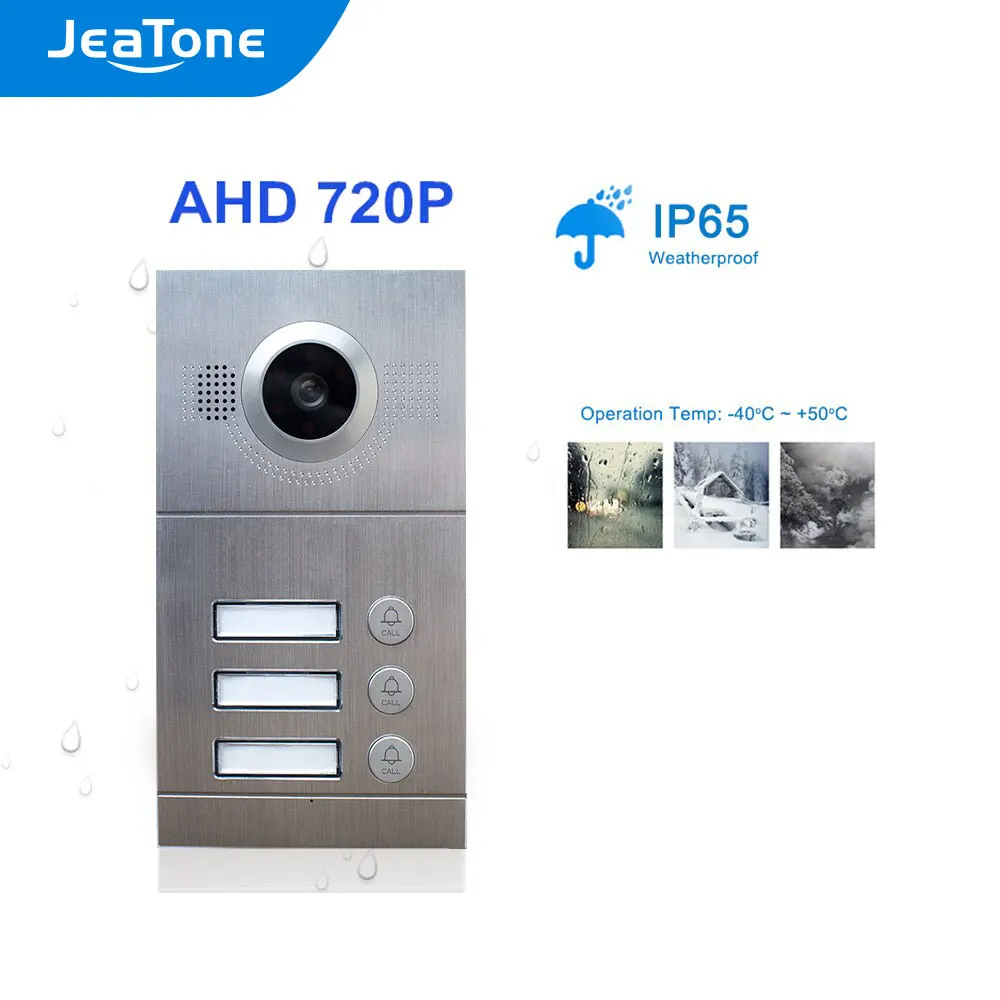 JeaTone 720P/AHD видеодомофон дверной звонок ик камера с высоким разрешением для 3