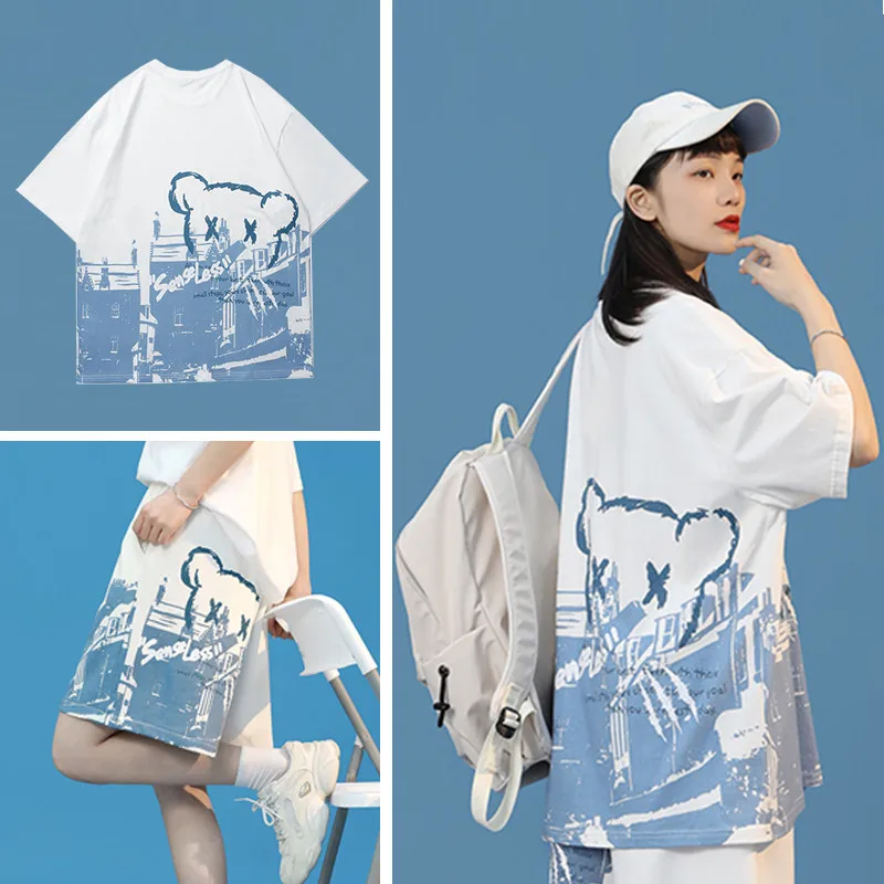 Women's Summer Suit Printed Round Neck Short-sleeved T-shirt + Elastic Waist Wide-leg Pants Loose Female Shorts Two-piece Set
Women's Summer Suit Printed Round Neck Short-sleeved T-shirt + Elastic Waist Wide-leg Pants Loose Female Shorts Two-piece Set