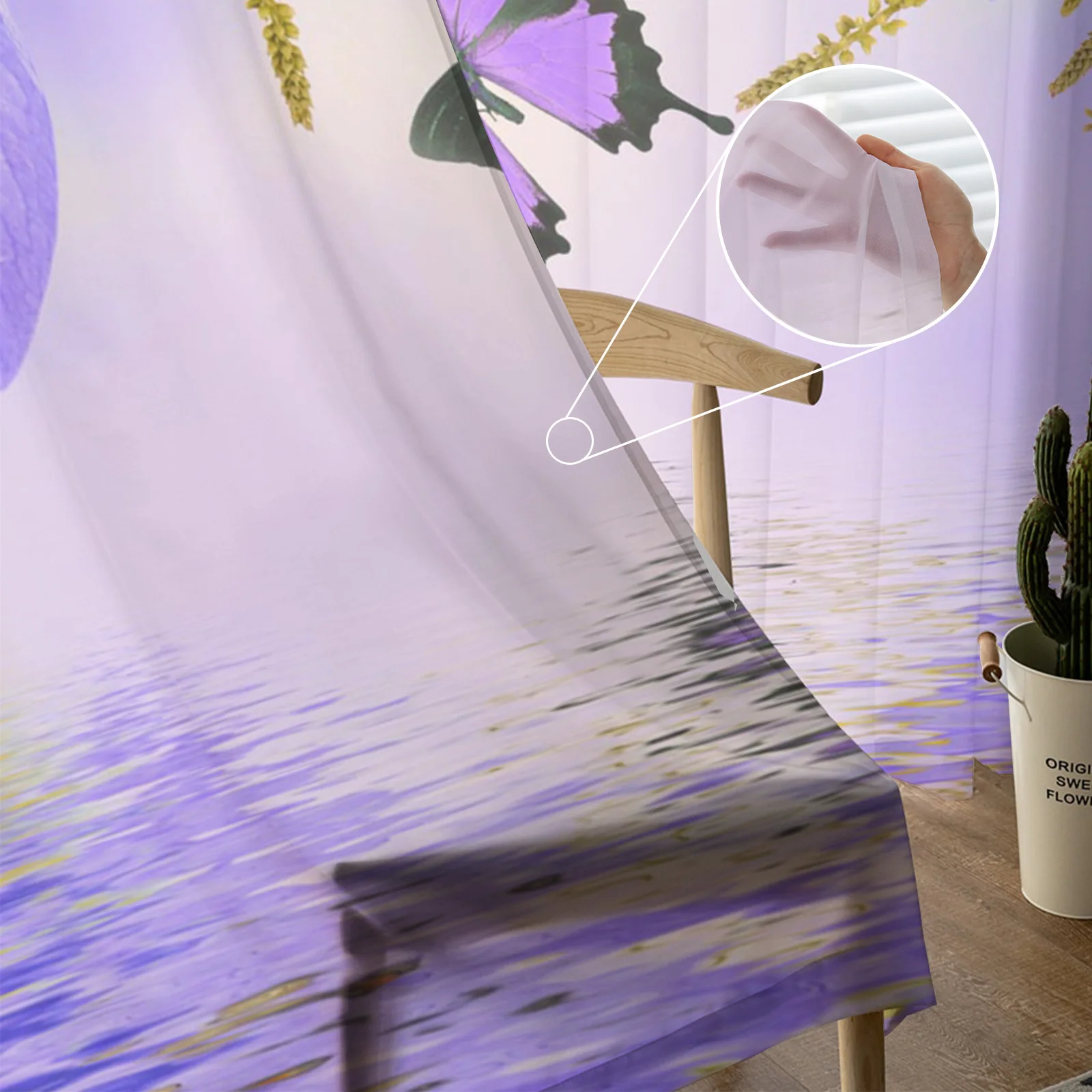 Butterfly Flower Sheer Curtains for Living Room Bedroom Window Treatment Kitchen Chiffon Curtain 
Butterfly Flower Sheer Curtains for Living Room Bedroom Window Treatment Kitchen Chiffon Curtain