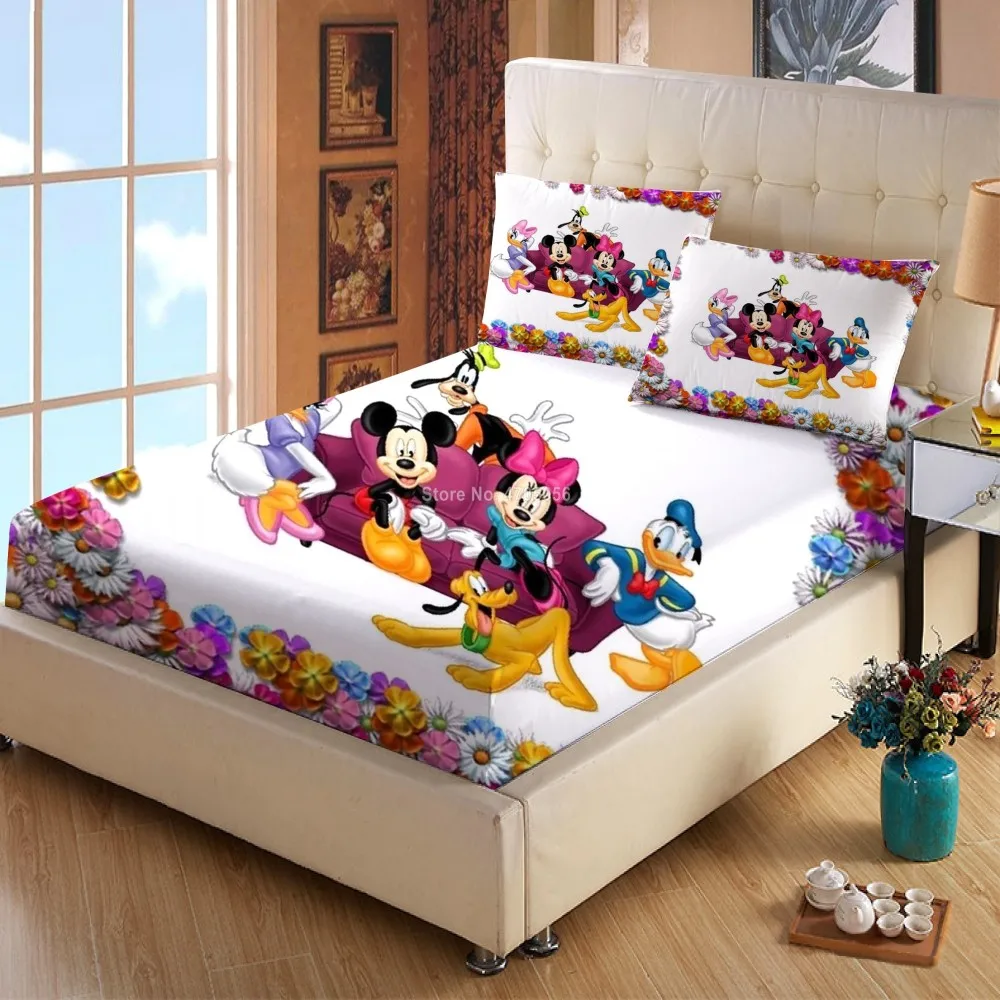 3pcs Mickey Minnie Mouse Polyester Printed Fitted Sheet Mattress Cover Four Corners With Elastic Band Bed Sheet (With Pill
3pcs Mickey Minnie Mouse Polyester Printed Fitted Sheet Mattress Cover Four Corners With Elastic Band Bed Sheet (With Pill