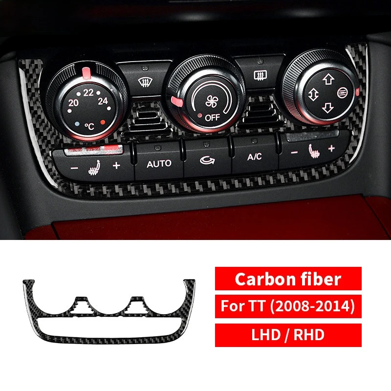 

Carbon fiber Car Air Conditioning Control Panel Decorative Cover stickers For Audi TT 8n 8J MK123 TTRS auto interior Accessories